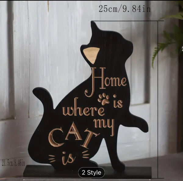 Wooden Cat Garden Sign