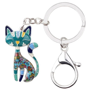 Patterned Cat Keyring