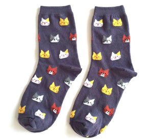 Women's Cat Socks - Purple