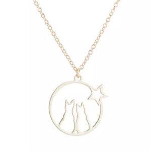 Cat Star Necklace - Gold